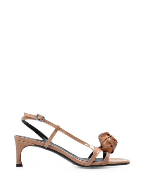 ROTATE BIRGER CHRISTENSEN rose-detail buckle-fastening sandals Neutrals 1167460