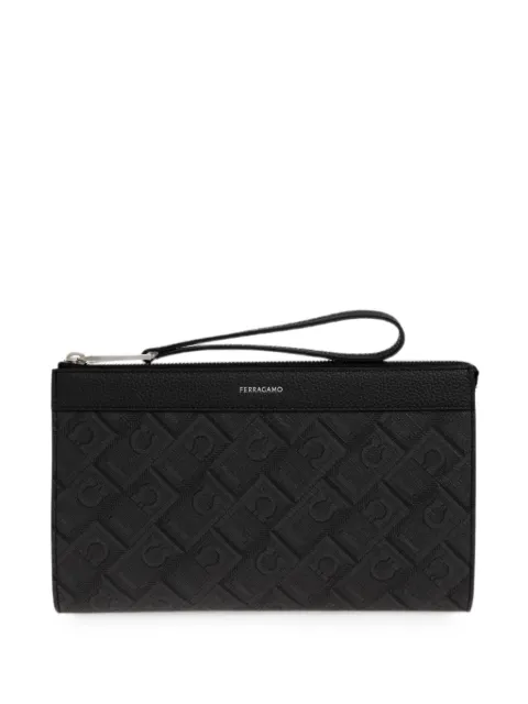 Ferragamo Gancini monogram pouch Black 781699