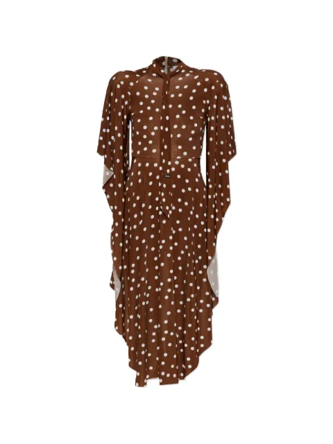 VETEMENTS polka-dot pattern asymmetric dress Brown WH27DR137BR0