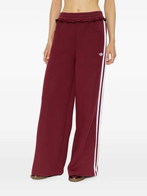 adidas ruffle-trim side-stripe track pants Red LG4319