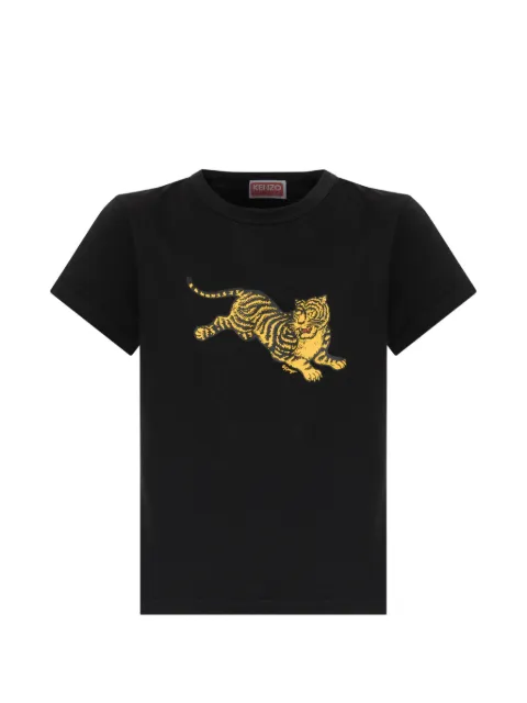 Kenzo tiger-print T-shirt Black FG62TS2784SG