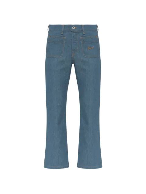 Kenzo logo-embroidered patch-pocket jeans Blue FG62DP2417H1