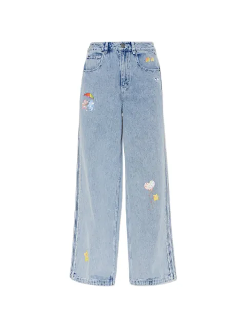 adidas embroidered Trefoil-logo jeans Blue KQ6748