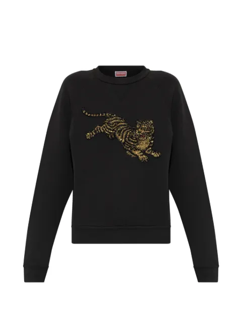 Kenzo sequin-embellished tiger sweatshirt Black FG62SW2664MJ