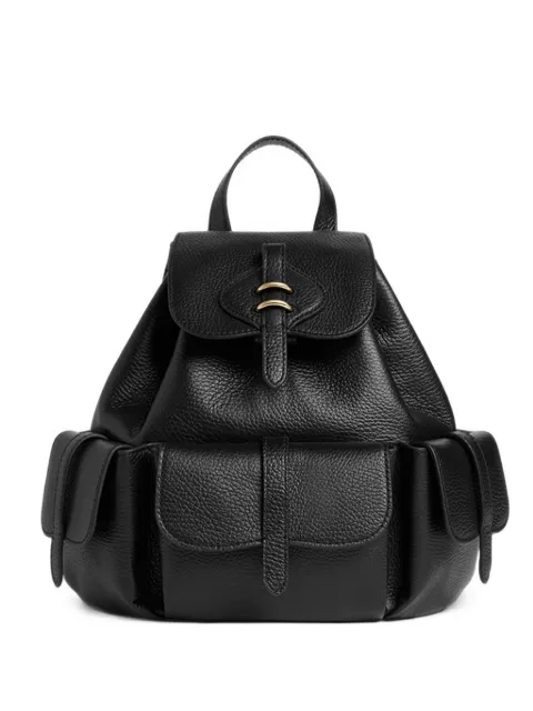 Coccinelle medium Mavery grained leather pocket-detail backpack Black E1VGK140101