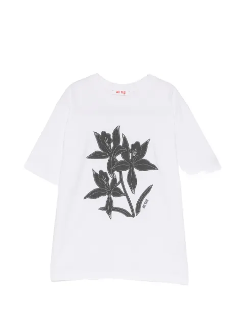AO YES floral-print T-shirt White AYFW26TS022CTJSYWHT