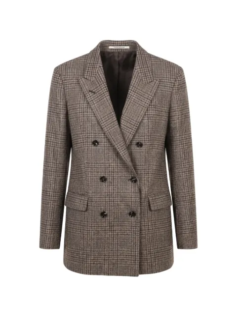 Tagliatore Jasmine double-breasted check-pattern blazer Brown JJASMINE10B440072Q