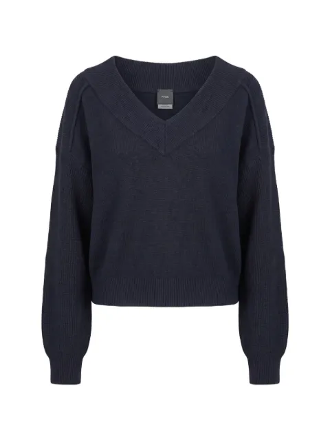 PINKO cropped wool sweater with balloon sleeves Blue 107874A3P4