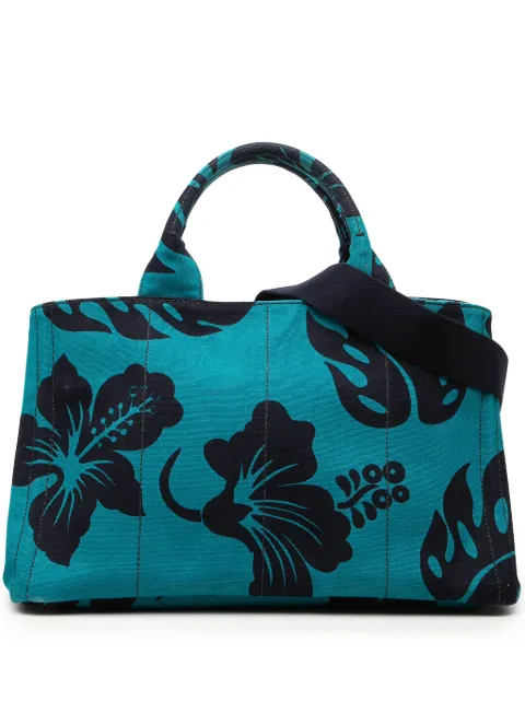 Prada Pre-Owned 2013-2026 Canvas Canapa Hawaii Tote satchel Blue NTDKIC5SRSS8C4M7