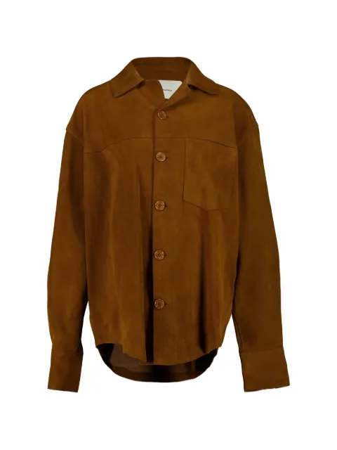 AMI Paris suede buttoned jacket Brown UJK826LH0059