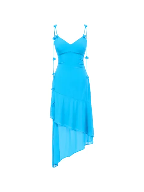 GUESS USA Stefani ruffled asymmetric-hem dress Blue W6GKADW2526A74O