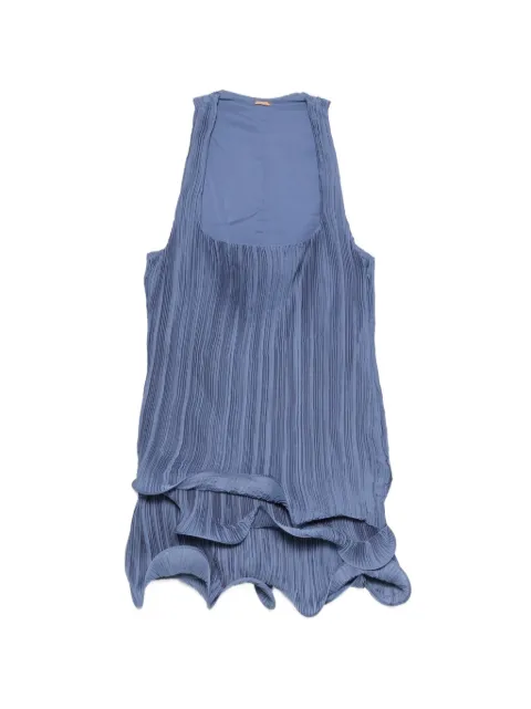 Cult Gaia Marsa plissé-effect ruffled mini dress Blue WVDR38003PE2870