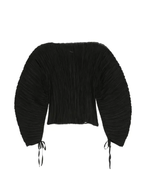 Cult Gaia Bega plissé-effect balloon-sleeve top Black TP32342PE2870