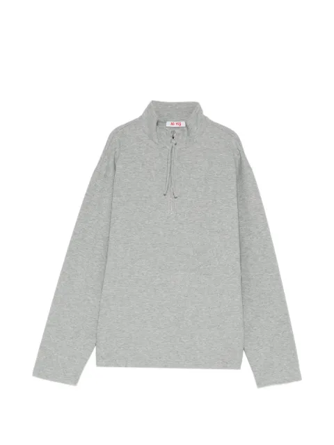 AO YES quarter-zip embroidered sweater Grey AYFW26TS011DBLKTGRY