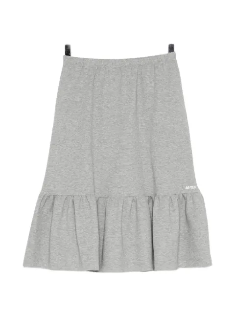 AO YES ruffled jersey skirt Grey AYFW26SK063DBLKTGRY