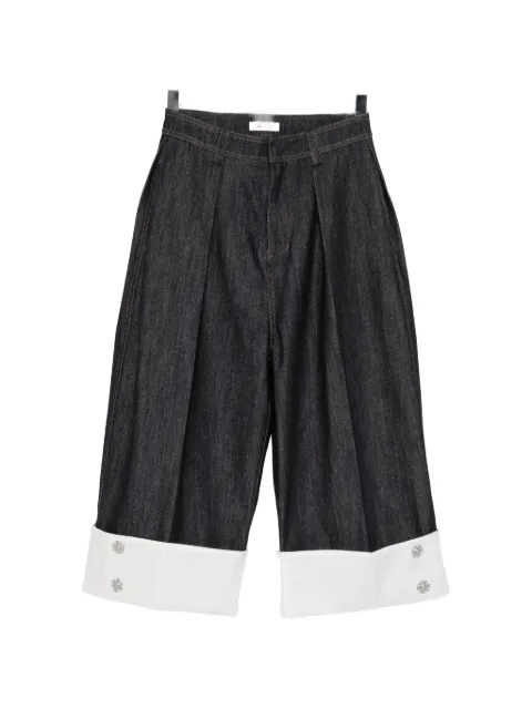 AO YES pleated turn-up jeans Blue AYFW26PT041HVDNMNAY