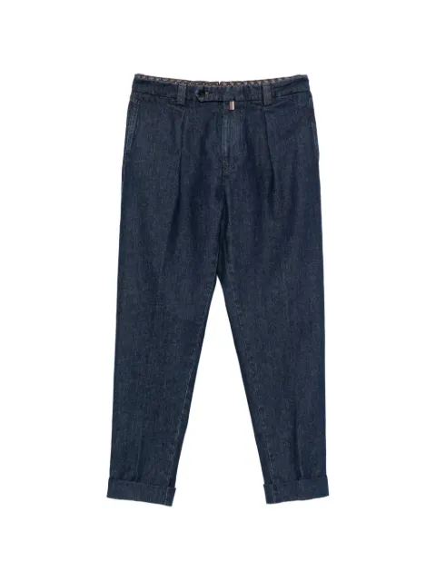 Berwich pleated turned-up trousers Blue CHIAIAGD