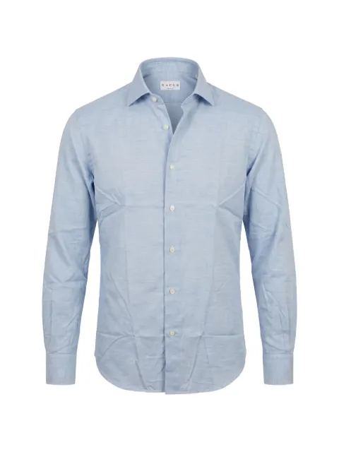 Xacus spread-collar long-sleeve shirt Blue 558ML31140