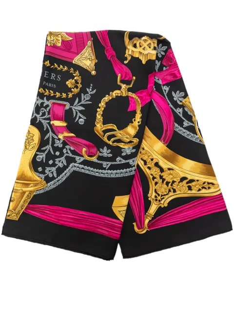 Hermès Pre-Owned 1990-2014 Etriers Silk Scarf 90 scarves Black C4OCB6B3DDWY0TW0