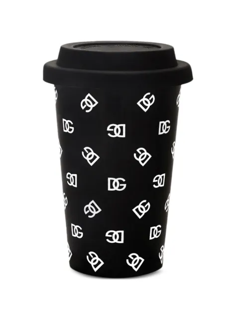 Dolce & Gabbana Casa logo-print silicone-lid mug Black TC0108TCAK2U0074