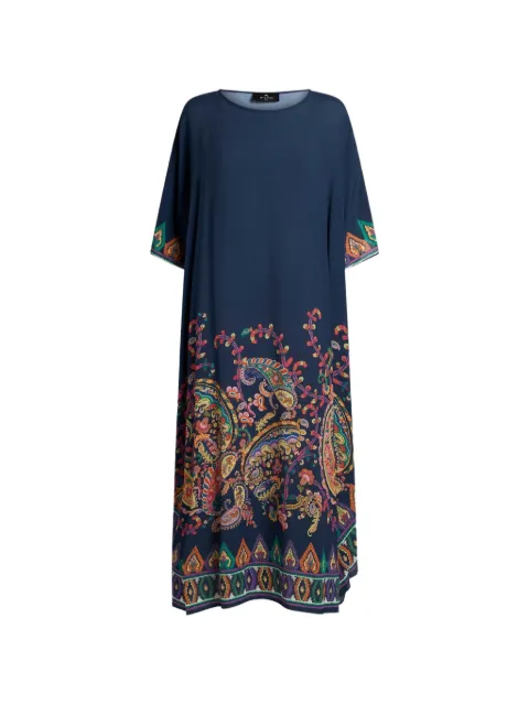 ETRO paisley-print silk dress Blue WRPA0035AKI06