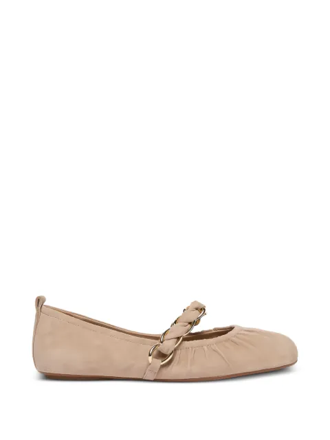 Manila Grace chain-link suede ballet flats Neutrals MLAMATTEO2613521016200001
