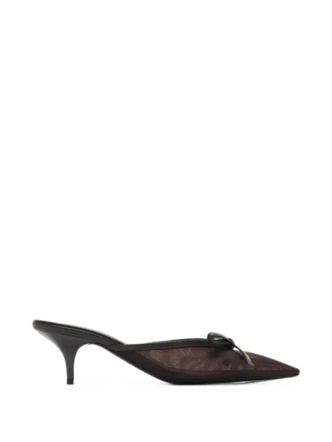 Miu Miu mesh bow-detail pumps Brown 5R594E005F0003