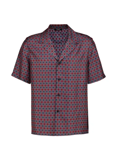 Balmain geometric-print silk shirt Red HH1HN130SF50
