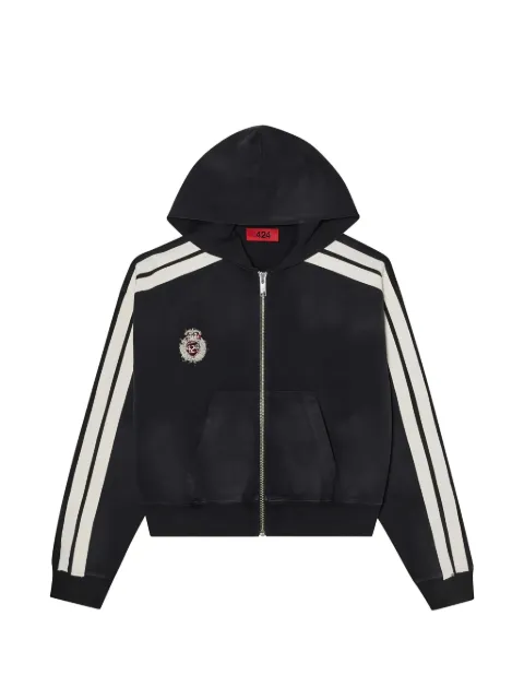 424 side-stripe logo-patch hoodie Black FF6SMF70APJE002