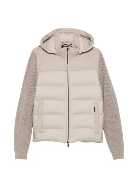 Moorer Allori hooded quilted jacket Neutrals MOUGI10121TEPAT95