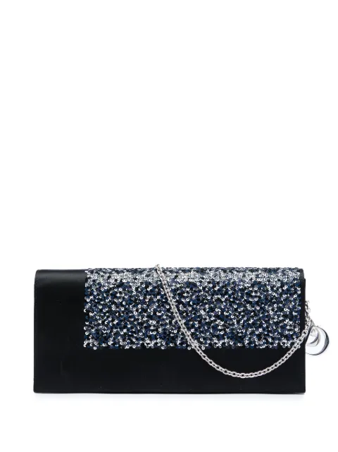 Christian Dior Pre-Owned 2008-2010 Satin Sequin Clutch with Chain crossbody bag Black FHIHW5OPJDZQVSHX