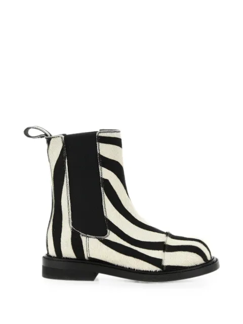 Moschino zebra-print Chelsea ankle boots White MA21114C1PML010A