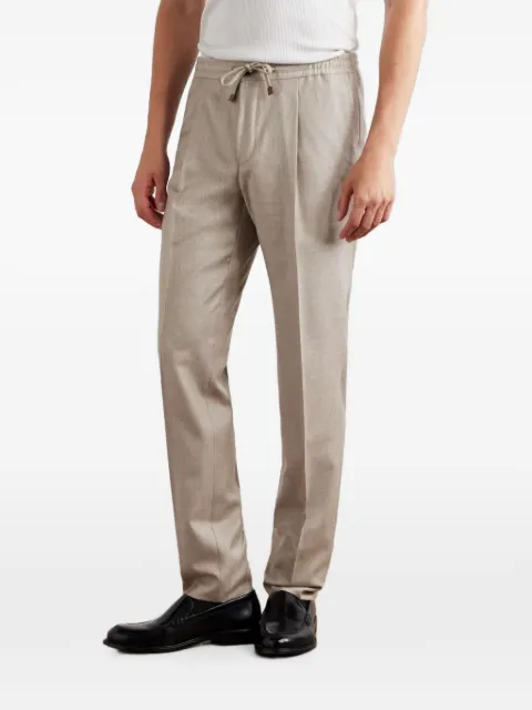 slowear pleated drawstring-waist trousers Neutrals IT00781645C