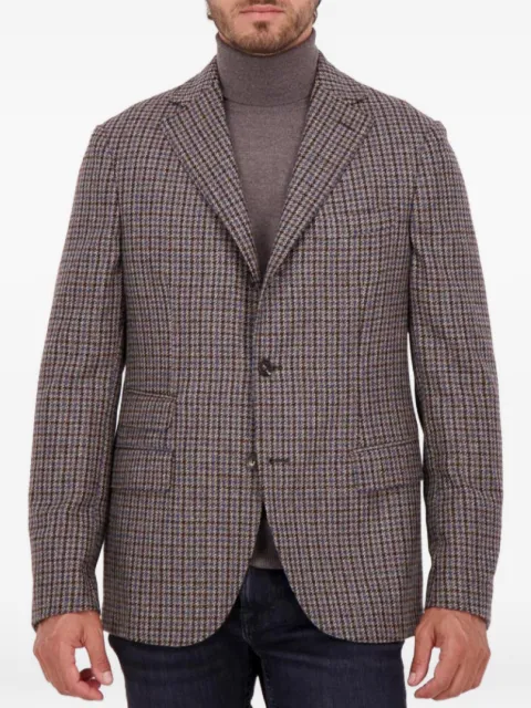 slowear houndstooth-pattern Montedoro jacket Brown 632103M4632