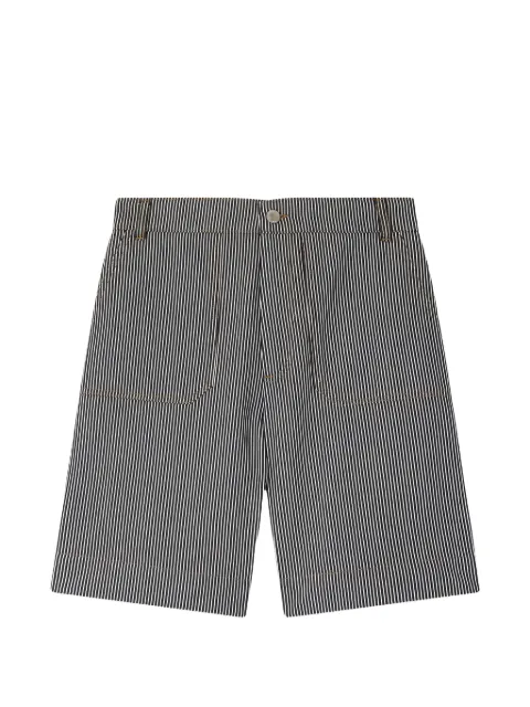 Bonpoint vertical-stripe patch-pocket shorts Blue S06WBEW00001