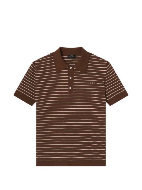 A.P.C. striped short-sleeve polo shirt Brown COHLPH23481TCA