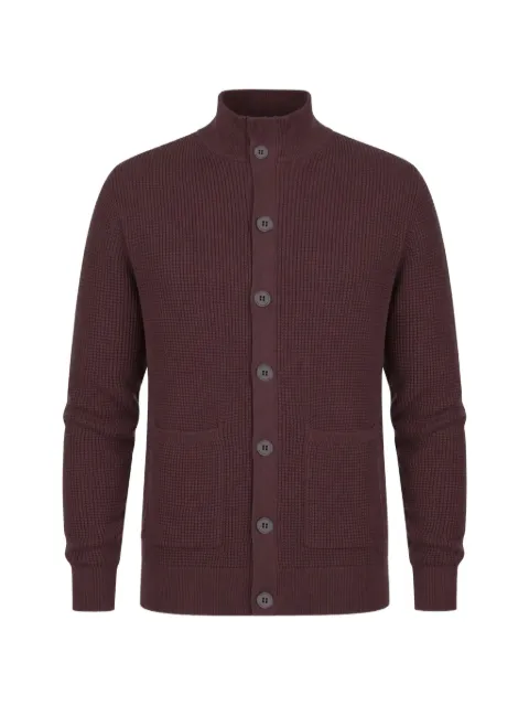 Ballantyne rice-grain-stitch button-up cardigan Brown B2K12612C84