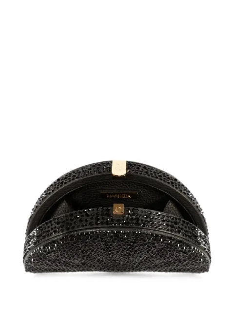 Marzook crystal-embellished half-moon clutch bag Black LTFBBLK005