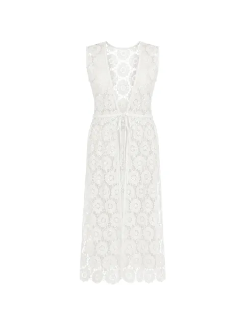 Seafolly crochet-knit floral-lace cover-up White 55419CU