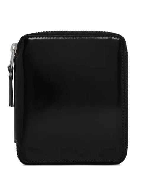 Comme Des Garçons Wallet patent-finish zip-around wallet Black SA2100MISILVER