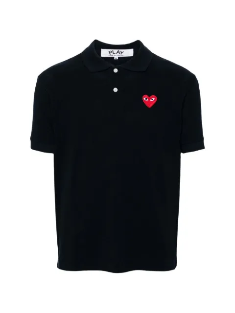 Comme Des Garçons heart-patch polo shirt Black AXT006D2