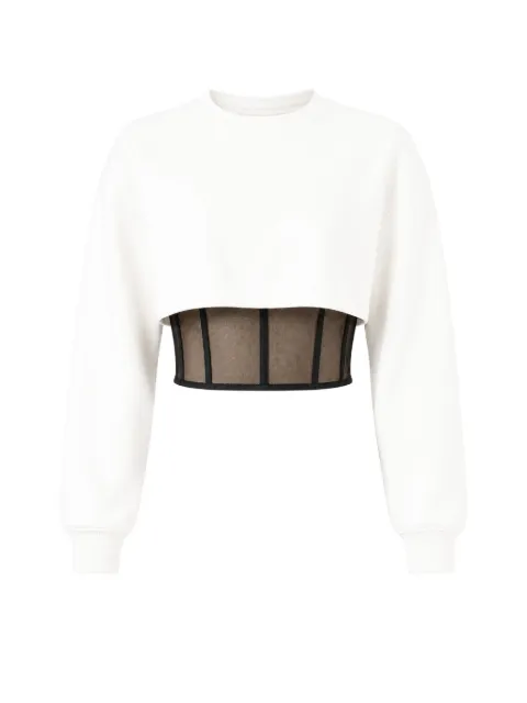 Alexander McQueen corset-style open-back sweater White 702319QLACN