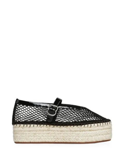 Alaïa fishnet patent-leather espadrilles Black AA3P1003A028
