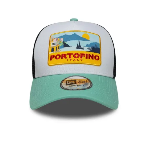 NEW ERA CAP Portofino-patch trucker cap White 60856271