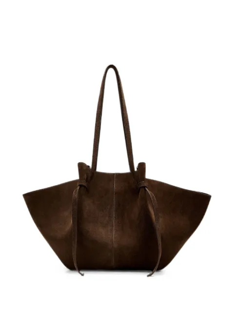 Yuzefi Mochi tie-detail suede tote bag Brown YUZAW23HBLMS0