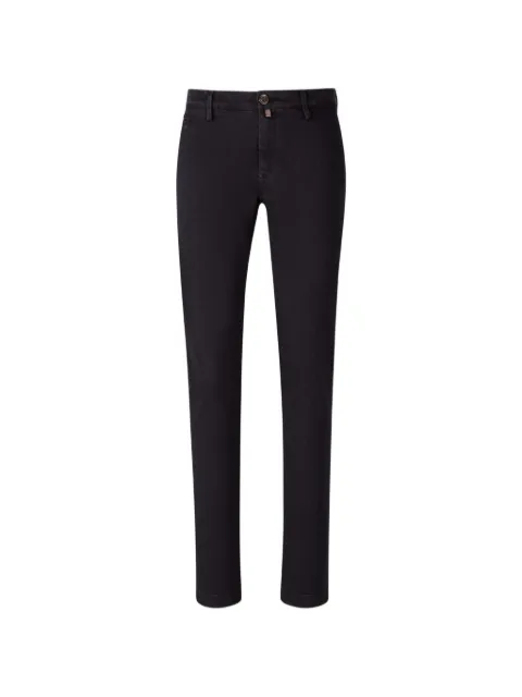 Jacob Cohën logo-patch chino trousers Blue JUMP0001001S3623R2