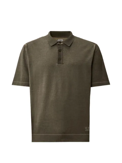C.P. Company cotton crepe double dyed polo shirt Green 20CMKN204A1106465921