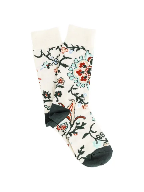 sacai floral-intarsia socks Neutrals 2601176S