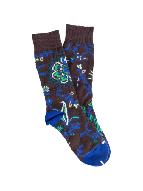 sacai floral-intarsia socks Brown 2601176S