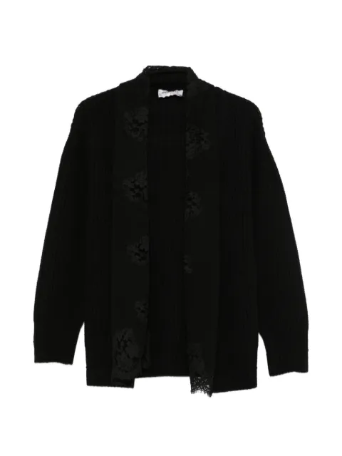 ERMANNO FIRENZE lace-trim cardigan Black D49EN059EO1